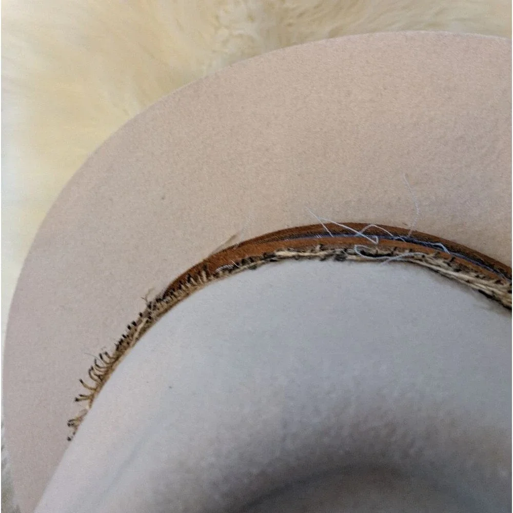 Brittoli Beige Tan Bullhide Leather Hat Montecarlo Hat Co L Large